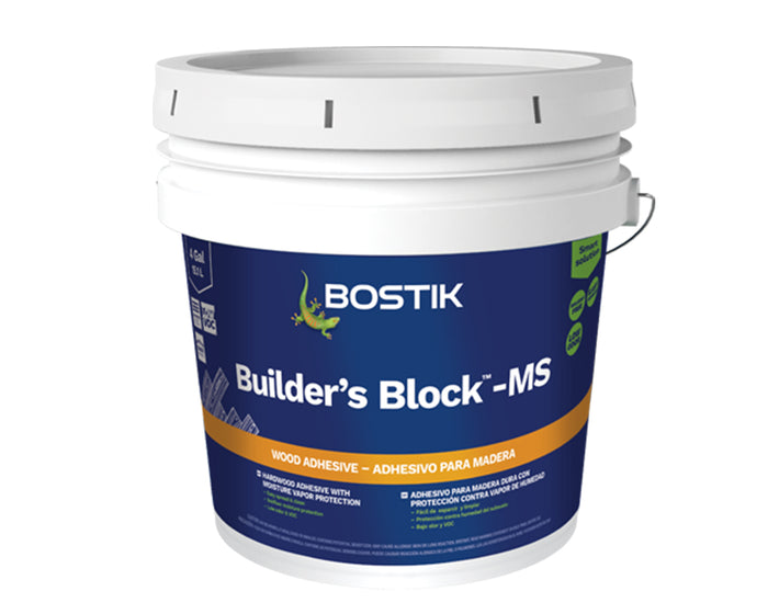 BOSTIK - BUILDER'S BLOCK-MS WOOD ADHESIVE WITH MOISTURE VAPOR PROTECTION, 4 GALLON