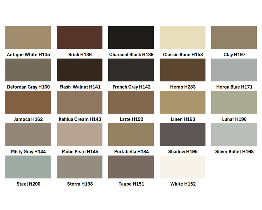 Hydroment Vivid Grout Color Chart
