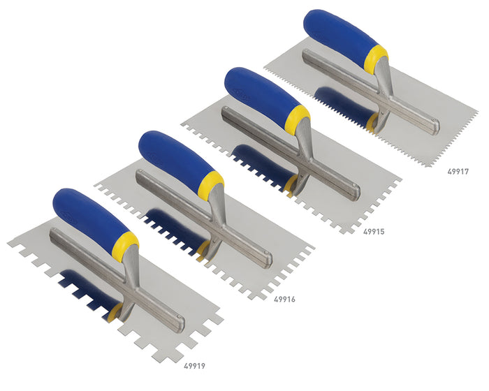 QEP - COMFORT GRIP STAINLESS STEEL NOTCH TROWELS