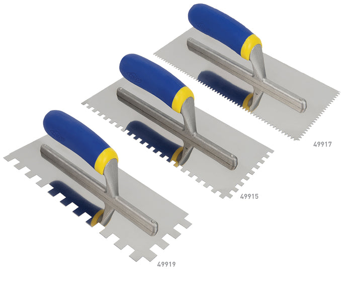 QEP - COMFORT GRIP STAINLESS STEEL NOTCH TROWELS