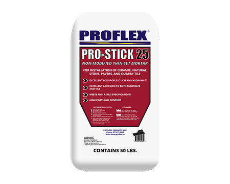 PROFLEX - PRO-STICK 25 NON-MODIFIED THINSET 50 LB BAG, WHITE